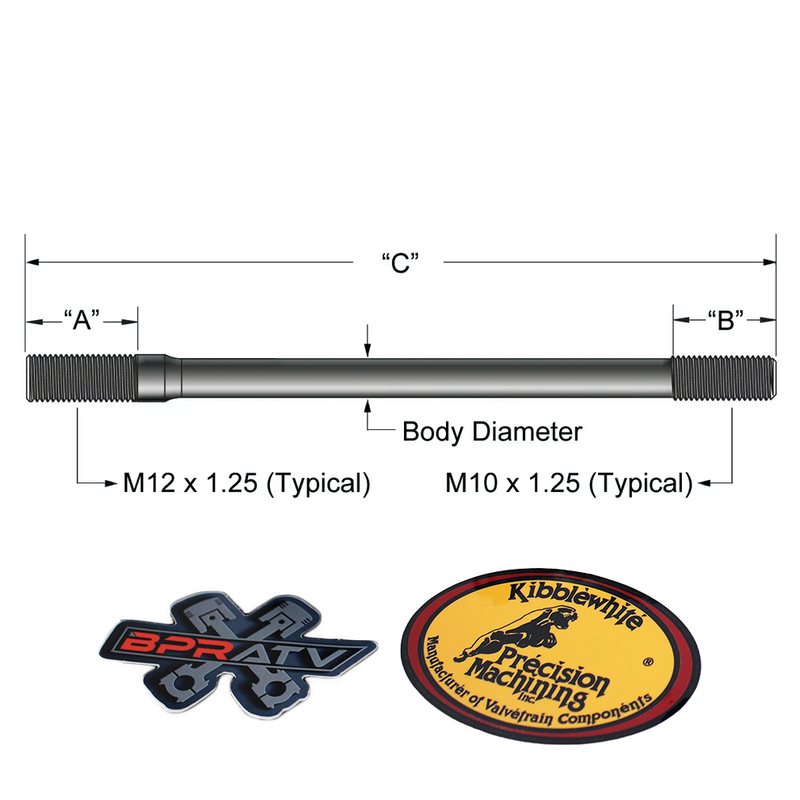 06-14 Honda TRX450R TRX450ER Kibblewhite Stronger Heavy Duty Cylinder Head Studs