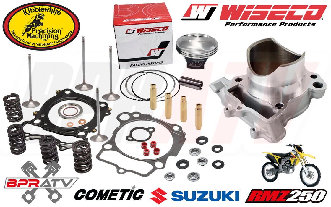 04-06 Suzuki RMZ250 Stock KIBBLEWHITE Top End Kit Valves Cylinder Wiseco Piston