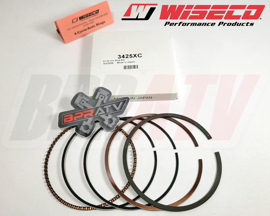 Honda 400EX XR400 87mm 416cc Big Bore Wiseco Replacement Piston Rings Set 3425XC