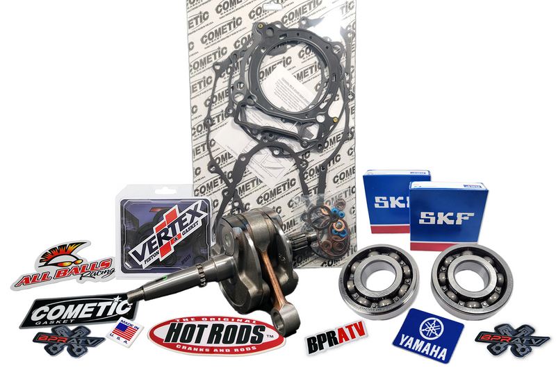 Yamaha YFZ 450 Bottom End Engine Rebuild Kit Hot Rods Crank SKF Bearings Gaskets