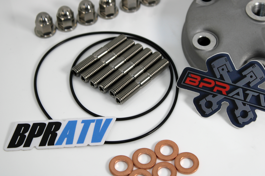 Yamaha YZ250 YZ 250 Cylinder Head & Titanium Stud Acorn Nuts Gaskets Install Kit