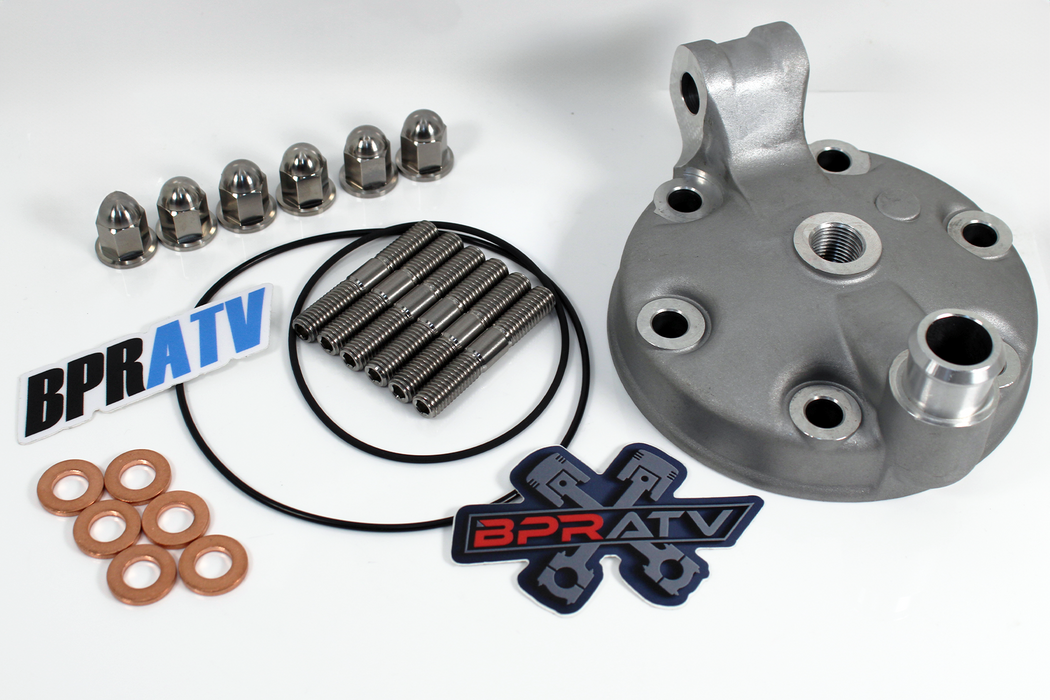 Yamaha YZ250 YZ 250 Cylinder Head & Titanium Stud Acorn Nuts Gaskets Install Kit