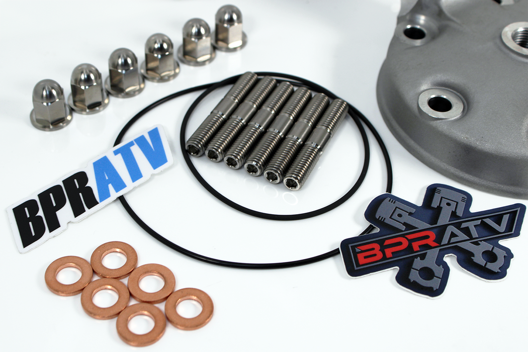 Yamaha YZ250 YZ 250 Cylinder Head & Titanium Stud Acorn Nuts Gaskets Install Kit