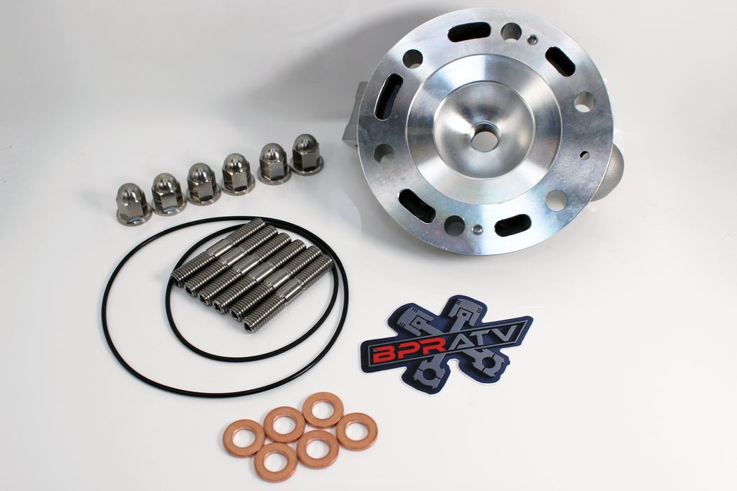 Yamaha YZ250 YZ 250 Cylinder Head & Titanium Stud Acorn Nuts Gaskets Install Kit