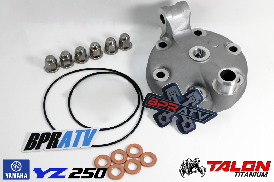 Yamaha YZ250 YZ 250 Stock Bore Replacement Cylinder Head Kit Titanium Acorn Nuts