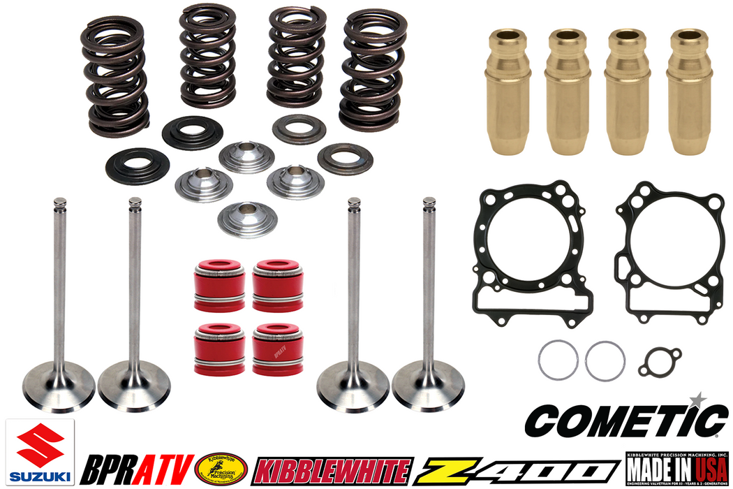 Suzuki Z400 DRZ400 LTZ400 Kibblewhite Valves Titanium Springs Guides Cometic Kit