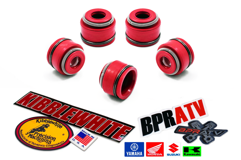 New Kibblewhite +1mm Stainless Valve Kit YFZ450 YFZ 450R YZ450F RED Viton Seals!