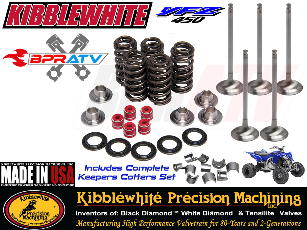 YFZ450R YFZ 450R KIBBLEWHITE+1mm Intake Valves Exhaust Valve Ti Spring