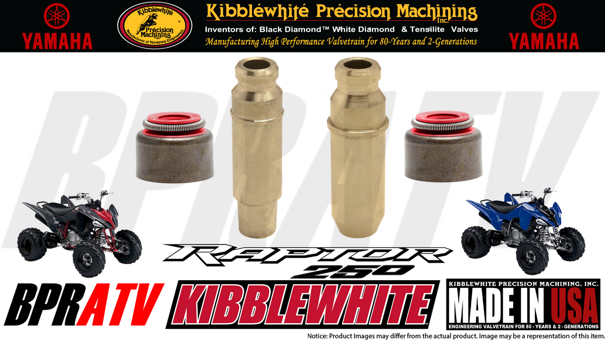 Yamaha Raptor 250 Kibblewhite Intake Exhaust Valve Guides Set Repair KPMI Seals