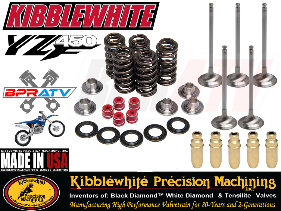 03-09 YZ450F YZ 450F Kibblewhite Valves Springs Guides Cylinder Head Rebuild Kit