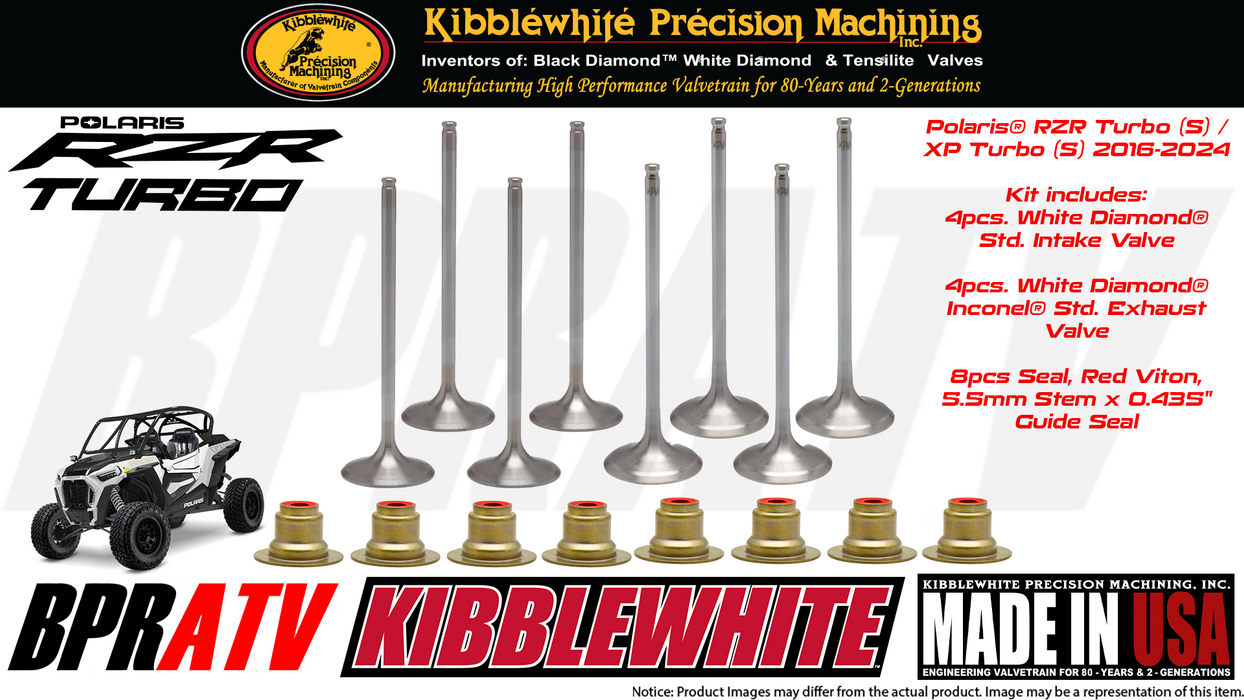 Kibblewhite Precision Valve Kit RED Seals Turbo Polaris RZR Turbo XP Turbo 16-24