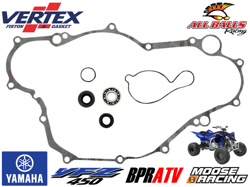 Yamaha YFZ450 Vertex Water Pump Rebuild Kit Seals Bearing Gaskets 821869 '04-13