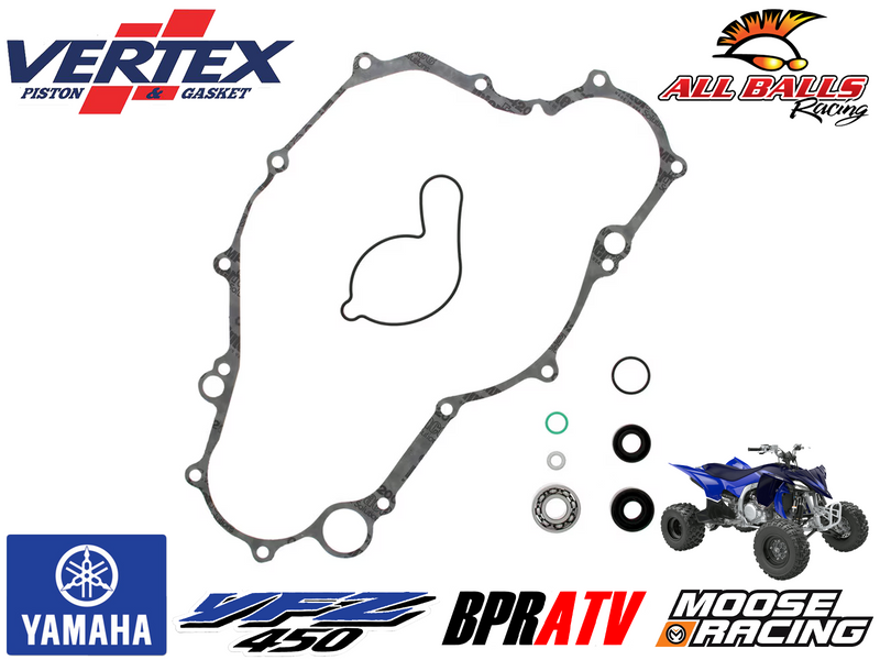 Yamaha YFZ450 Vertex Water Pump Rebuild Kit Seals Bearing Gaskets 821869 '04-13