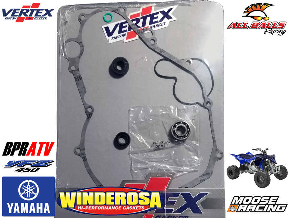 Yamaha YFZ450 YFZ 450 Moose Vertex Water Pump Rebuild Kit Seals Bearing Gaskets