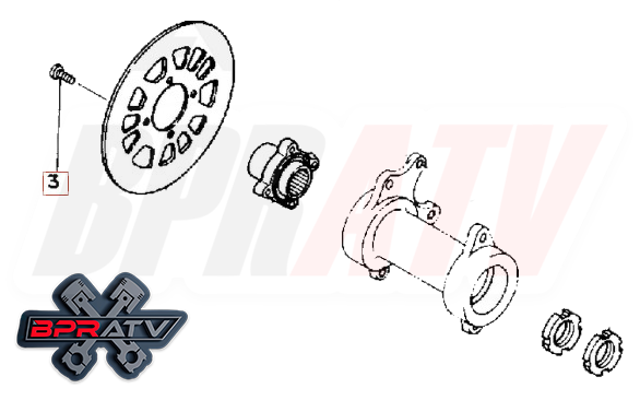 Yamaha Banshee YFZ 350 Talon Titanium Stock Rear Brake Rotor Bolts 90111-08053