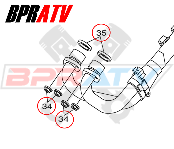 TITANIUM Exhaust Manifold Gasket Repair Kit Yamaha YFM700F Grizzly 700 2007-2013