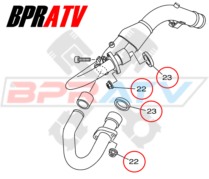 TITANIUM Exhaust Manifold Gasket Repair Kit Yamaha Raptor 700 YFM700R 2006-2014