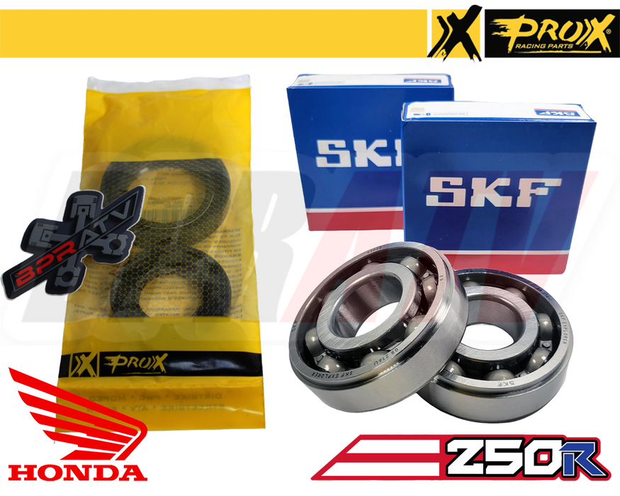 86-89 Honda TRX250R TRX 250R Main Crankshaft Bearings SKF + ProX Crank Seals Kit
