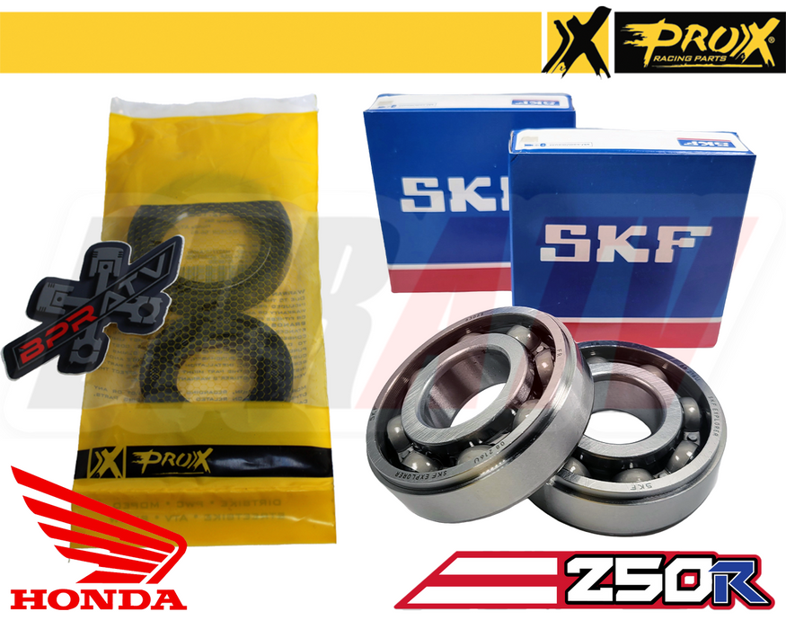 86-89 Honda TRX250R TRX 250R Main Crankshaft Bearings SKF & ProX Crank Seals Kit