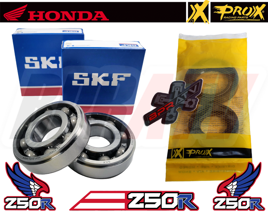 85 86 Honda ATC250R ATC 250R Main Crankshaft Bearings SKF & ProX Crank Seals Kit