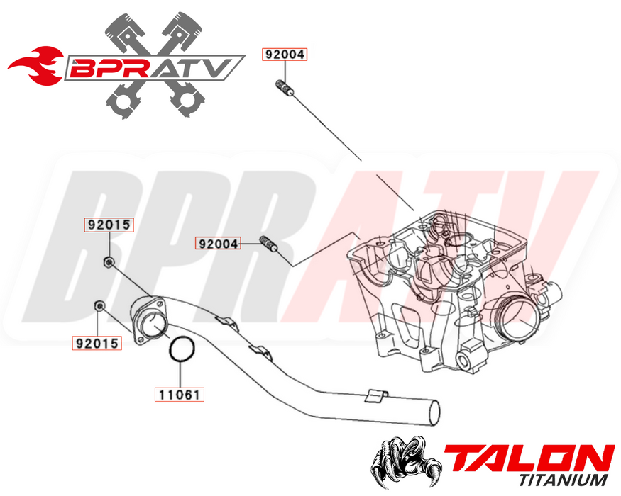 KX450F KX 450F TITANIUM Head Pipe Exhaust Studs Kit Bolts Nuts + Exhaust Gaskets