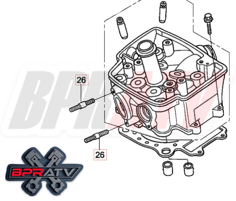 21-25 Honda CRF450RL CRF 450RL Titanium Head Exhaust Studs Nuts Bolt Gasket Kit