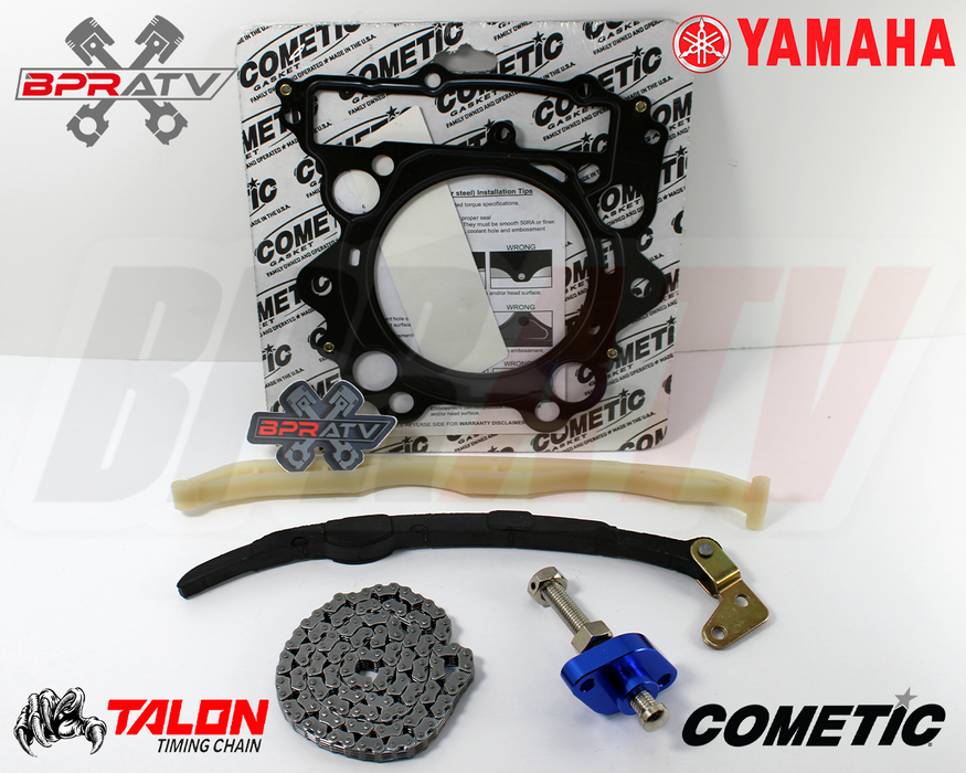 02-08 Grizzly 660 Cam Timing Chain Guides BLUE Chain Tensioner & Cometic Gasket