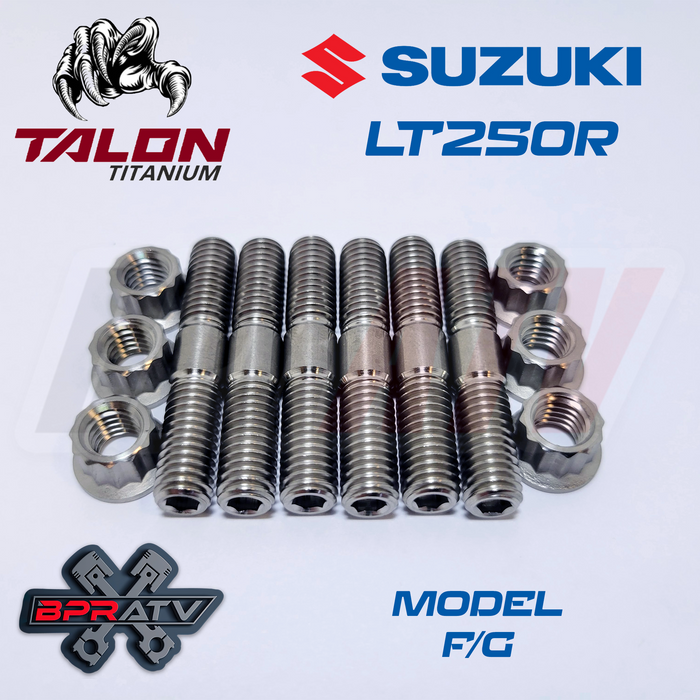 Suzuki LT250 LT 250R F/G Quadracer Titanium Head Studs Stud Bolt Upgrade Kit Set