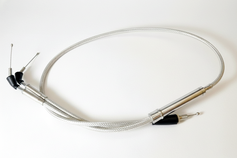 Yamaha Banshee Terry Cable Braided Dual Thumb Throttle Cable PWK PJ Carb 28-39mm