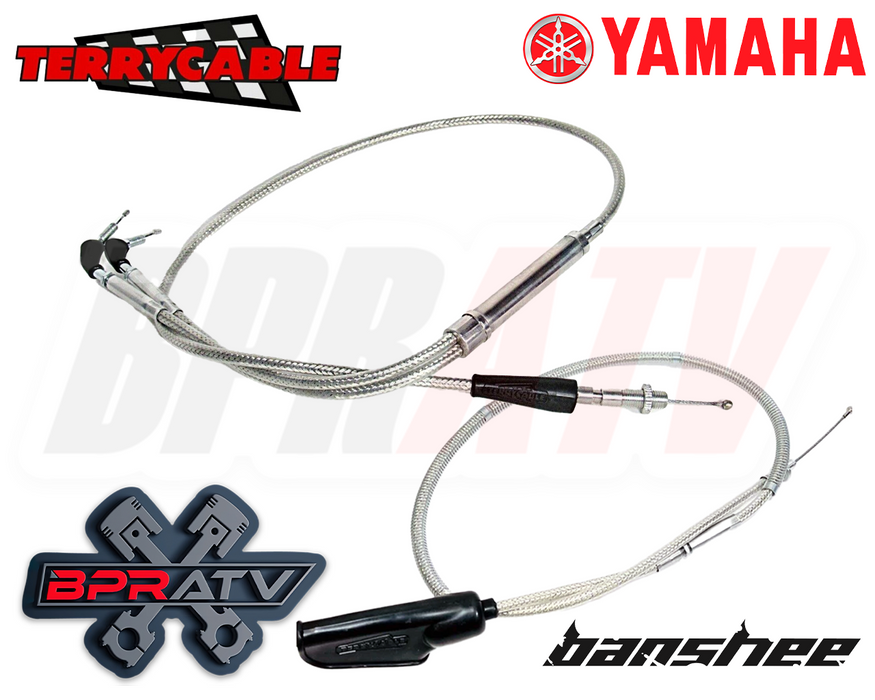 Banshee Black Shorty Levers Clutch Throttle TERRYCABLE Steel Braided Cables PWK
