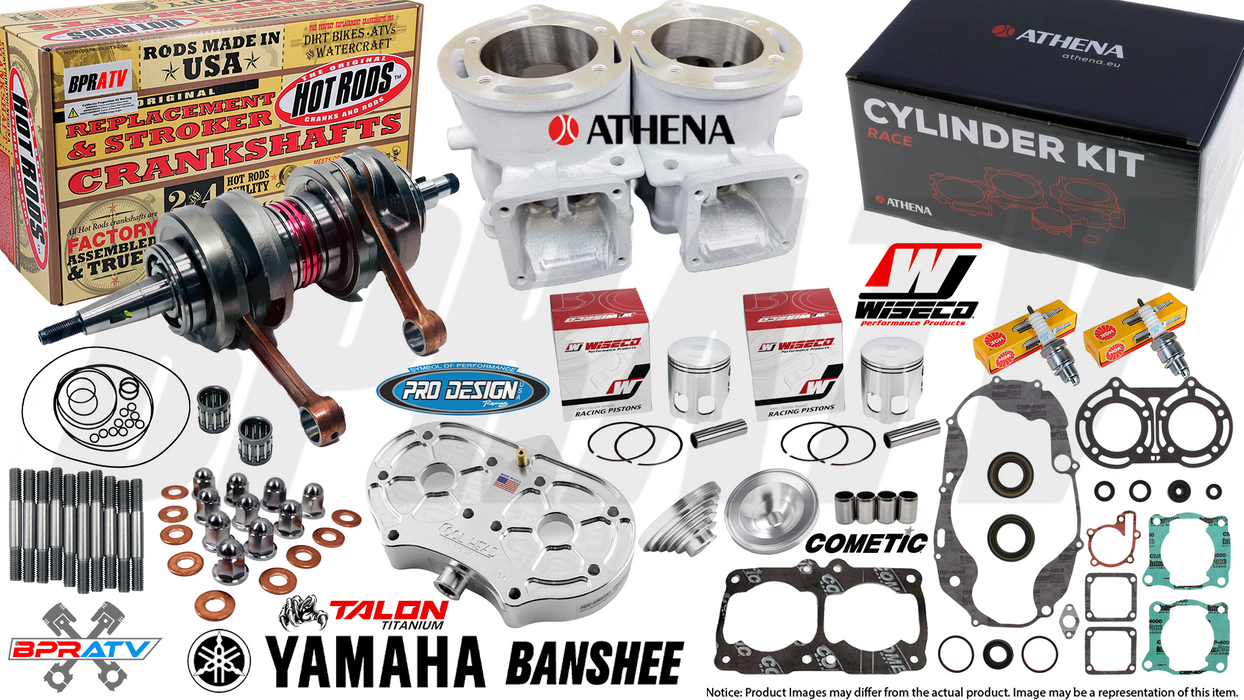 Banshee Athena 68mm 400cc Big Bore Cylinders Stock Crank Wiseco Pistons Pro Head