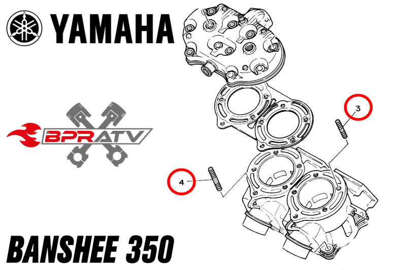 Yamaha Banshee Blaster YZ WR Head Stud Kit Stock Cylinder OEM Replacement 10pcs