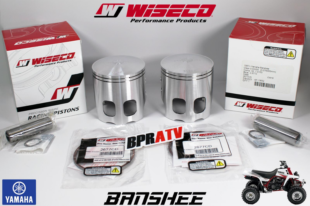 Banshee Athena 421cc 68 Big Bore STROKER Cylinder WISECO Piston Black Head Domes