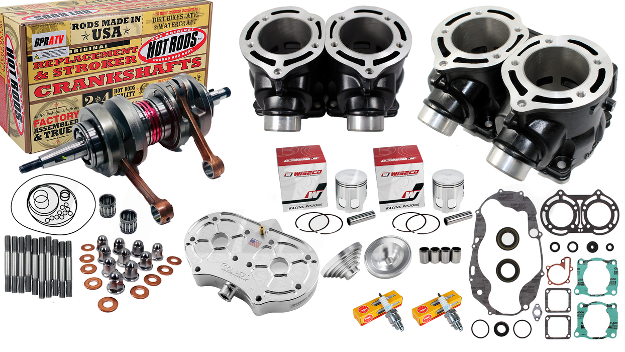 Banshee BPRATV Wiseco 66mm Big Bore 409 Stroker Crank Pistons Pro Head Domes Cub