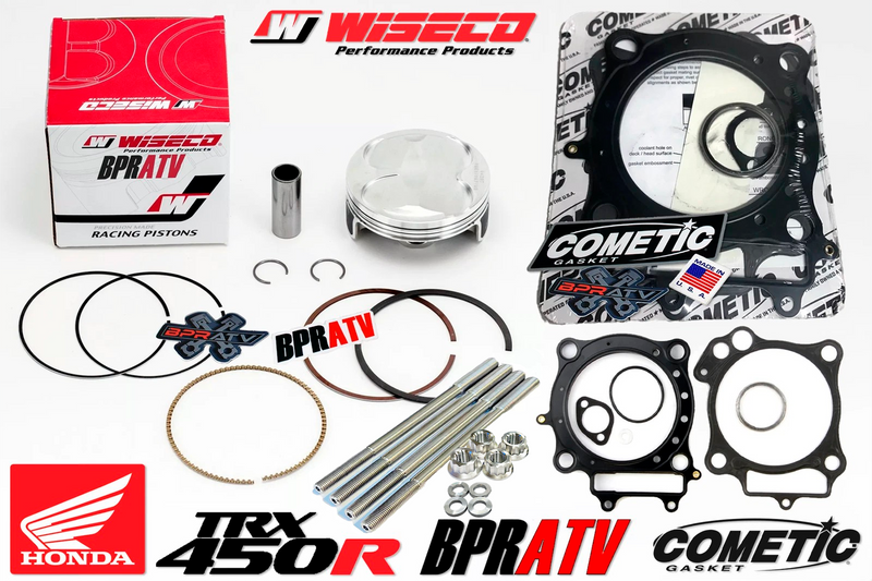 Honda TRX450R 94mm Wiseco 14:1 Cometic Titanium Studs Top End Rebuild Kit '04-05