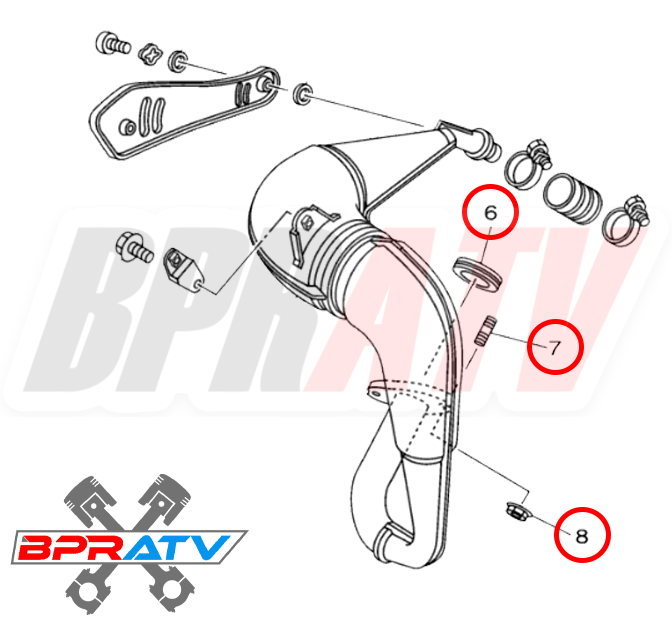 TITANIUM Exhaust Studs Nuts Manifold Gasket Repair Kit For Yamaha Blaster YFS200