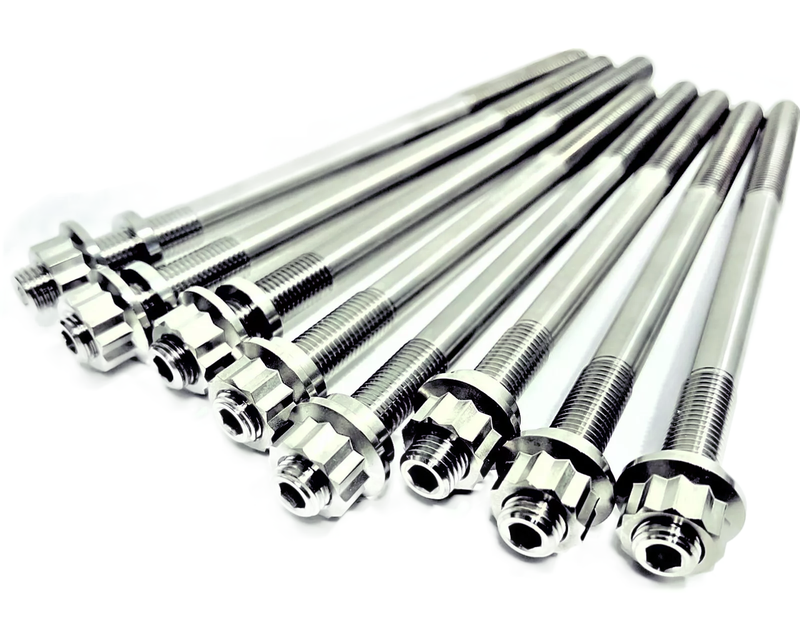 YZFR6 YZF R6 Ti Cylinder Head Studs TITANIUM Head Stud Bolt 12 Pt Nut Kit Set