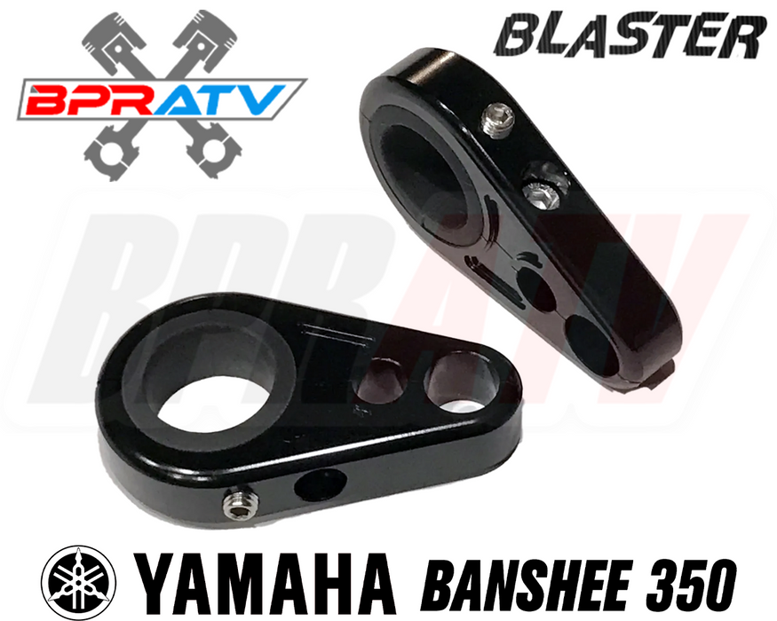 Yamaha Blaster 200 CNC Billet Black Front A-Arm Brake Line Clamps Universal Pair