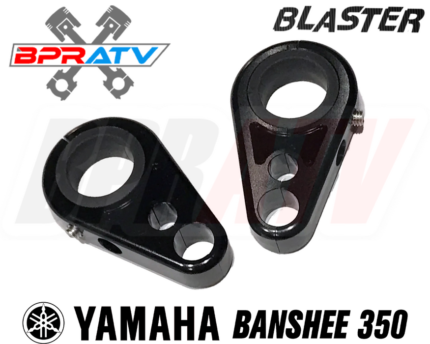 Yamaha Blaster 200 CNC Billet Black Front A-Arm Brake Line Clamps Universal Pair