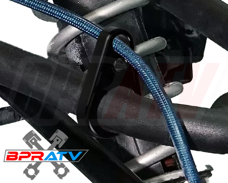Yamaha Blaster 200 CNC Billet Black Front A-Arm Brake Line Clamps Universal Pair