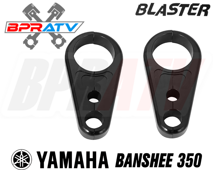 Yamaha Blaster 200 CNC Billet Black Front A-Arm Brake Line Clamps Universal Pair