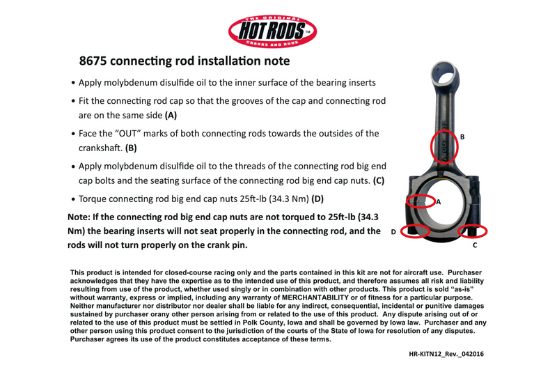 Kawasaki KFX700 KFX 700 Hot Rods Crank Heavy Duty Replacement Connecting Rods 2