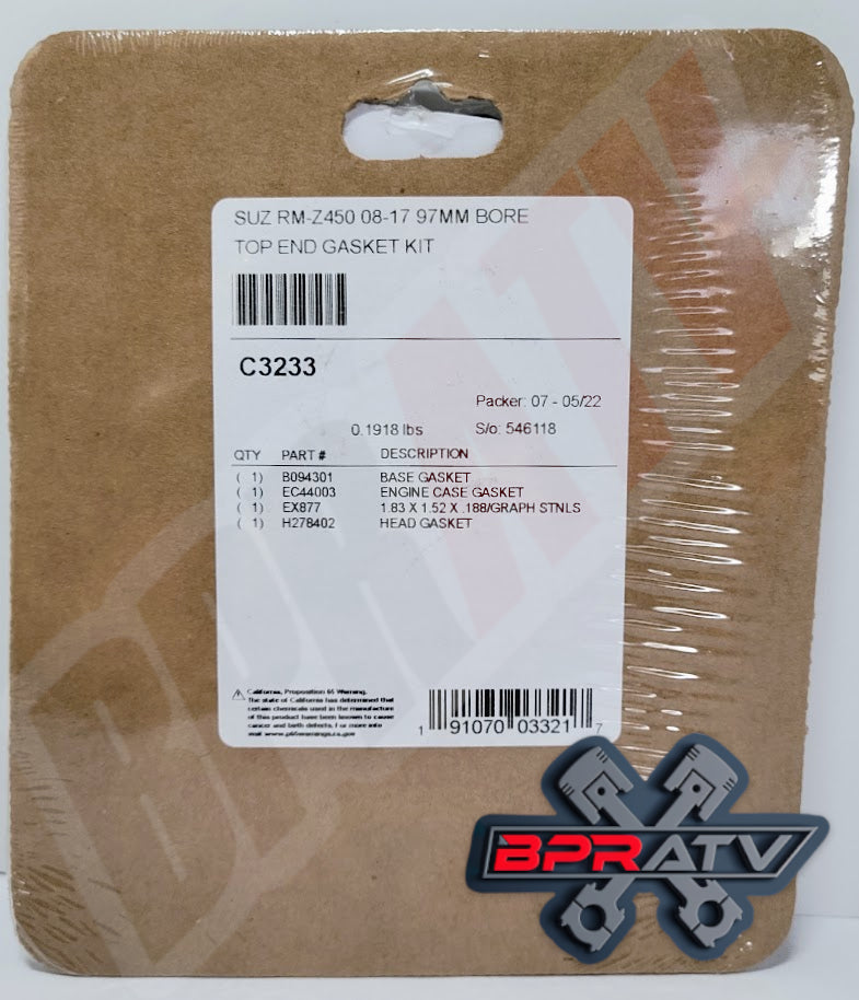 2008-2025 Suzuki RMZ450 RMZ 450 96mm Stock Bore Cometic Top End Gasket Kit C3233