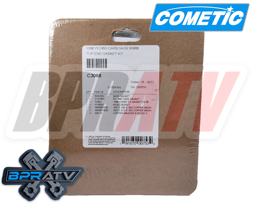 YFZ450 YFZ 450 YFZ450X 98mm 478cc Big Bore MLS Cometic Top End Gasket Kit C3068