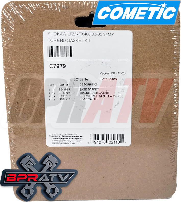 BPRATV Suzuki DRZ00 DRZ 400 94mm Big Bore Cylinder & Piston Top End Rebuild Kit