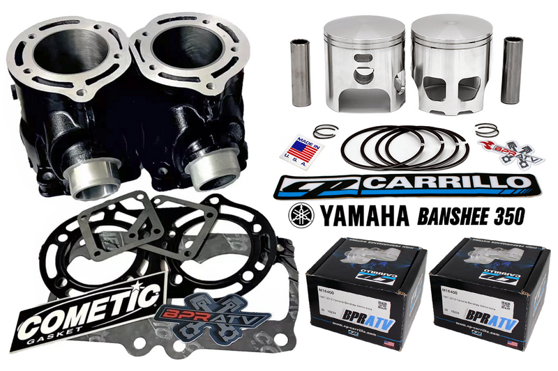 Banshee 350 64mm CP-Carrillo Pistons Stock Cylinders Cometic Top End Rebuild Kit