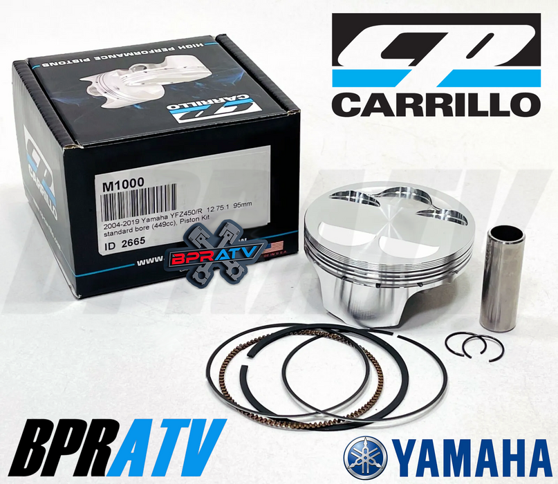 Yamaha YFZ450 YFZ 450 95mm 12.5:1 CP Carrillo Stock Bore Pump Gas Piston Rings