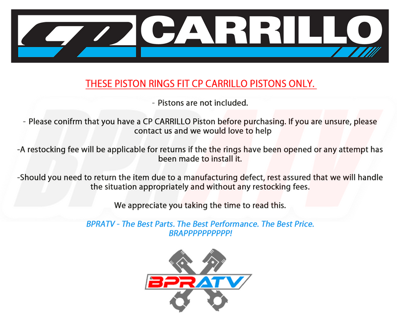 Can Am DS450 DS 450 97mm 97 mil BRP Piston Rings CP Carrillo CP Piston Ring Set