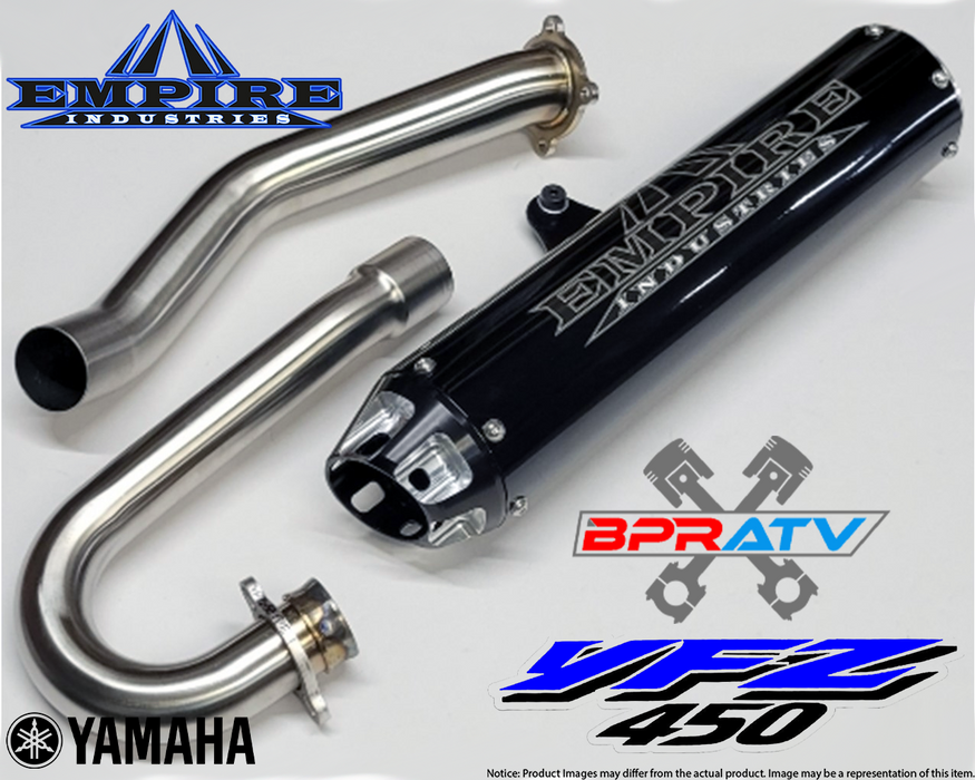 Yamaha YFZ450R YFZ450X Empire Cyclone Full Exhaust Head Pipe System Muffler BLK