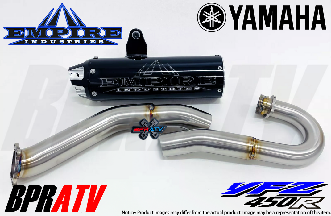 09+ Yamaha YFZ450R Empire Industries Full Exhaust Head Pipe System Muffler Black